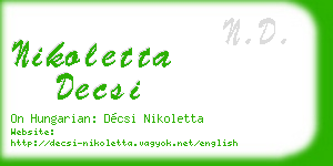 nikoletta decsi business card