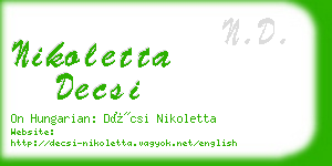 nikoletta decsi business card